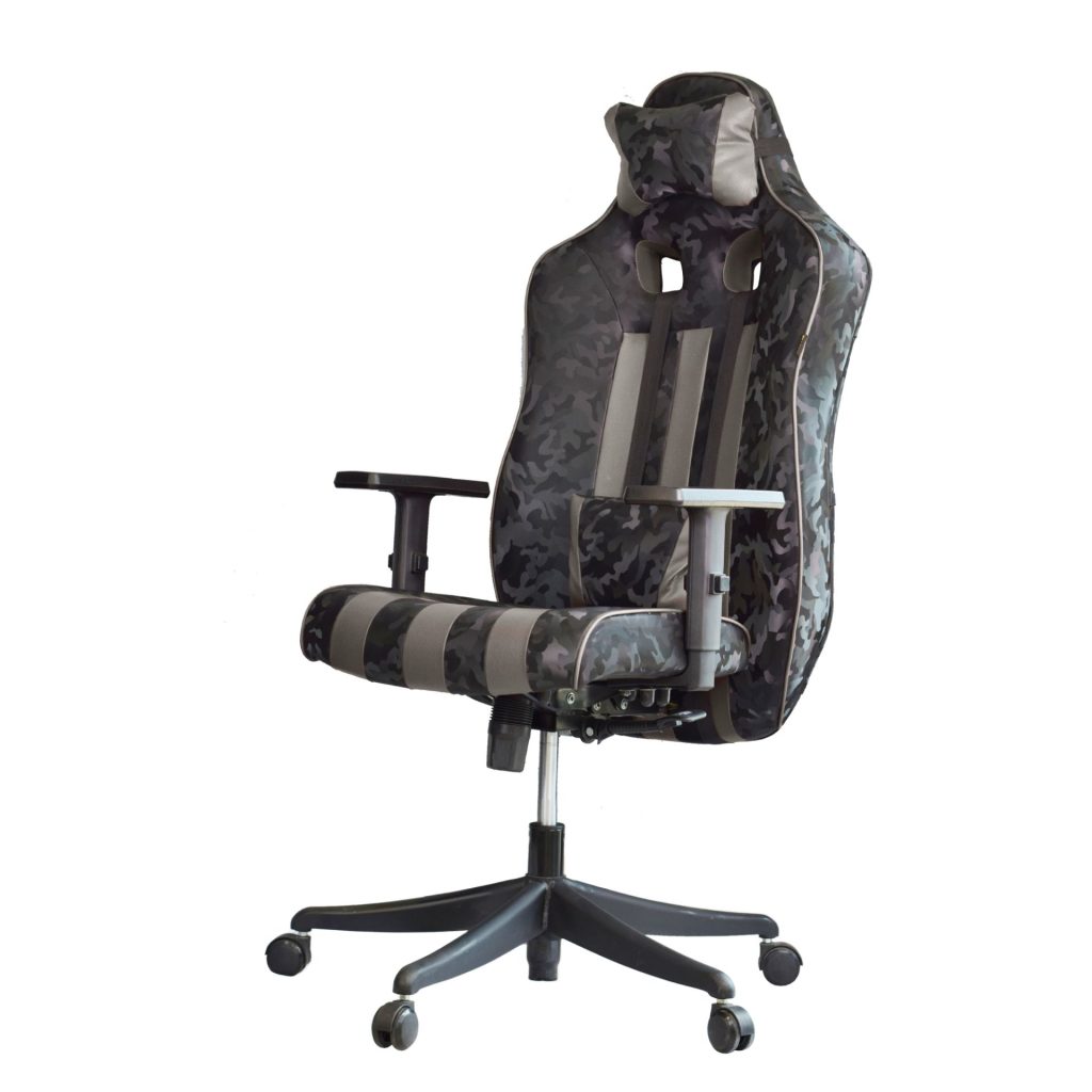 صندلی گیمینگ بامو طرح چریکی مدل G2021 طوسی