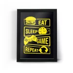 تابلو قاب گیمینگ Eat Sleep Game