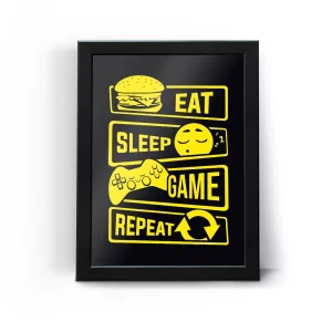 تابلو قاب گیمینگ Eat Sleep Game